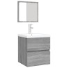 Armoire lavabo de salle de bain et bassin et miroir sonoma gris 