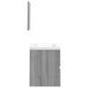 Armoire lavabo de salle de bain et bassin et miroir sonoma gris 