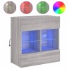 Meuble TV mural avec lumières LED sonoma gris 58,5x30x60,5 cm 