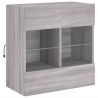 Meuble TV mural avec lumières LED sonoma gris 58,5x30x60,5 cm 