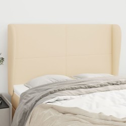 Tête de lit avec oreilles Crème 147x23x118/128 cm Tissu 