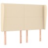 Tête de lit avec oreilles Crème 147x23x118/128 cm Tissu 