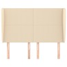 Tête de lit avec oreilles Crème 147x23x118/128 cm Tissu 
