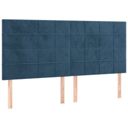 Têtes de lit 4 pcs Bleu foncé 90x5x78/88 cm Velours 