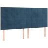 Têtes de lit 4 pcs Bleu foncé 90x5x78/88 cm Velours 