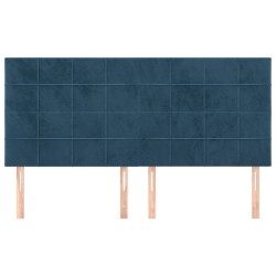 Têtes de lit 4 pcs Bleu foncé 90x5x78/88 cm Velours 