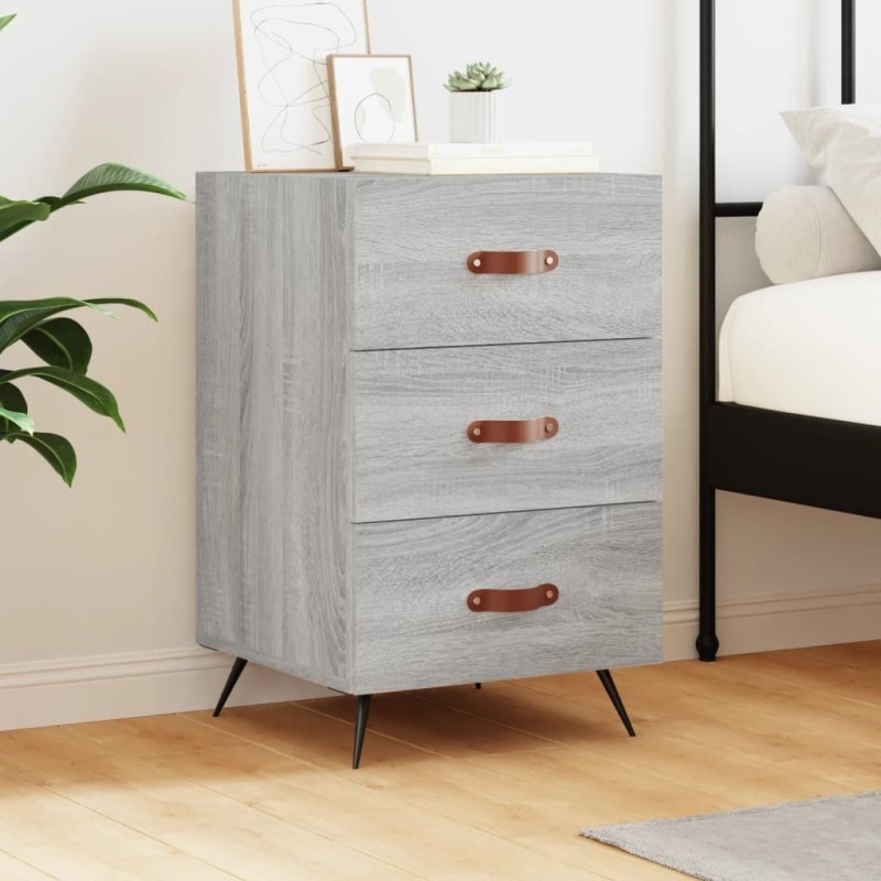 Table de chevet sonoma gris 40x40x66 cm bois d'ingénierie Table de chevet sonoma gris 40x40x66 cm bois d'ingénierie
