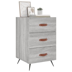 Table de chevet sonoma gris 40x40x66 cm bois d'ingénierie 