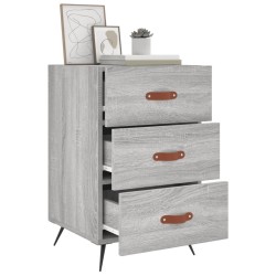 Table de chevet sonoma gris 40x40x66 cm bois d'ingénierie 