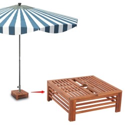 Couverture de support de parasol en bois 