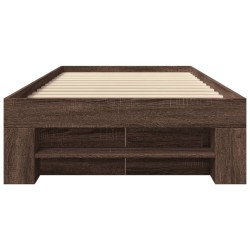 Cadre de lit sans matelas chêne marron 75x190cm bois ingénierie 