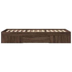 Cadre de lit sans matelas chêne marron 75x190cm bois ingénierie 