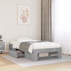 Cadre de lit sans matelas sonoma gris 75x190 cm 
