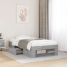Cadre de lit sans matelas sonoma gris 75x190 cm 