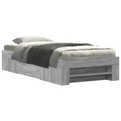 Cadre de lit sans matelas sonoma gris 75x190 cm 