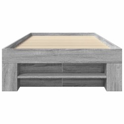 Cadre de lit sans matelas sonoma gris 75x190 cm 