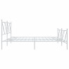 Cadre de lit métal sans matelas et pied de lit blanc 193x203 cm 