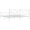 Cadre de lit métal sans matelas et pied de lit blanc 193x203 cm 
