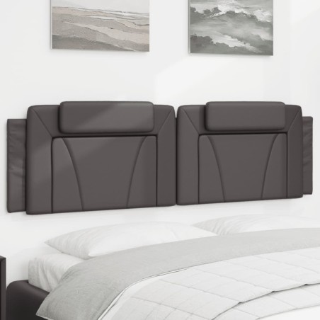 Coussin de tête de lit gris 180 cm similicuir 