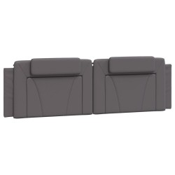 Coussin de tête de lit gris 180 cm similicuir 