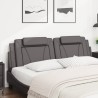 Coussin de tête de lit gris 180 cm similicuir 