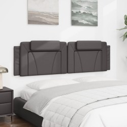 Coussin de tête de lit gris 180 cm similicuir 