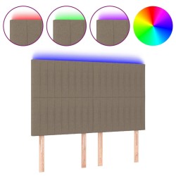 Tête de lit à LED Taupe 144x5x118/128 cm Tissu 