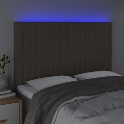 Tête de lit à LED Taupe 144x5x118/128 cm Tissu 