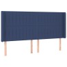 Tête de lit avec oreilles Bleu 163x16x118/128 cm Tissu 