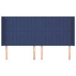 Tête de lit avec oreilles Bleu 163x16x118/128 cm Tissu 