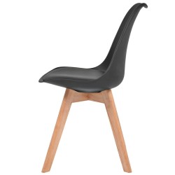 Chaises à manger lot de 2 Noir Plastique 