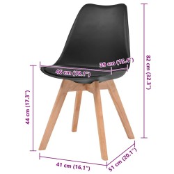 Chaises à manger lot de 2 Noir Plastique 