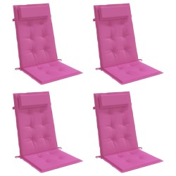 Coussins de chaise à dossier haut lot de 4 rose tissu oxford 