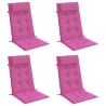 Coussins de chaise à dossier haut lot de 4 rose tissu oxford 
