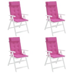 Coussins de chaise à dossier haut lot de 4 rose tissu oxford 