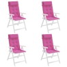 Coussins de chaise à dossier haut lot de 4 rose tissu oxford 