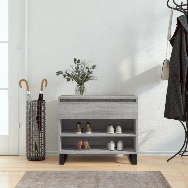 Armoire à chaussures Sonoma gris 70x36x60 cm Bois d'ingénierie Armoire à chaussures Sonoma gris 70x36x60 cm Bois d'ingénierie
