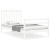 Cadre de lit sans matelas blanc 100x200 cm bois massif 