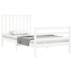 Cadre de lit sans matelas blanc 100x200 cm bois massif 