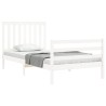 Cadre de lit sans matelas blanc 100x200 cm bois massif 