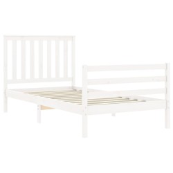 Cadre de lit sans matelas blanc 100x200 cm bois massif 