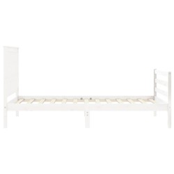 Cadre de lit sans matelas blanc 100x200 cm bois massif 