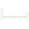 Cadre de lit sans matelas blanc 100x200 cm bois massif 