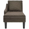 Fauteuil long et coussin/accoudoir droit gris foncé similicuir 