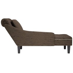Fauteuil long et coussin/accoudoir droit gris foncé similicuir 