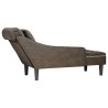 Fauteuil long et coussin/accoudoir droit gris foncé similicuir 