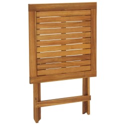 Ensemble de bistro pliable 3 pcs et coussins bois acacia solide 