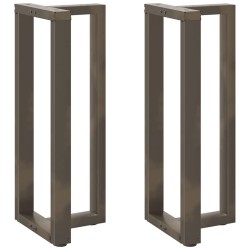 Pieds de table de bar en forme de T, 2 pièces, noir, 50 x 35 x (100-101) cm, acier 