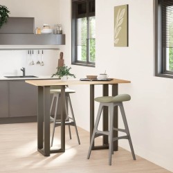 Pieds de table de bar en forme de T, 2 pièces, noir, 50 x 35 x (100-101) cm, acier 