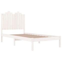 Cadre de lit sans matelas blanc bois massif 100x200 cm 